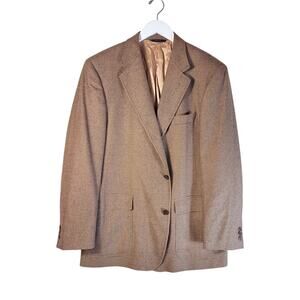 Brooks Brothers Loro Piana Mens 43 L Houndstooth Wool Sports Coat Italy